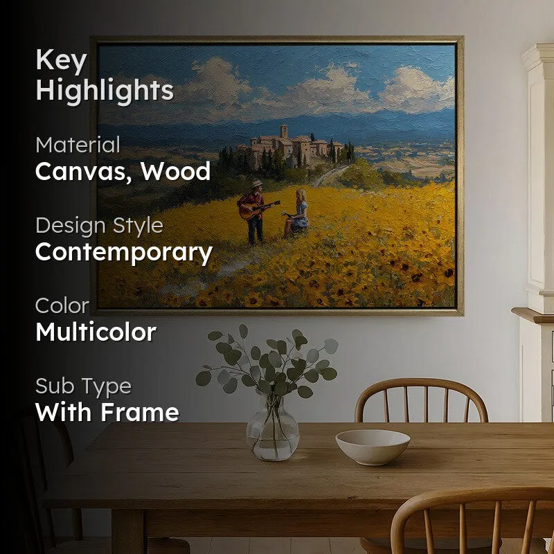 Sunflower Melody Canvas Wall Painting With Frame media 2