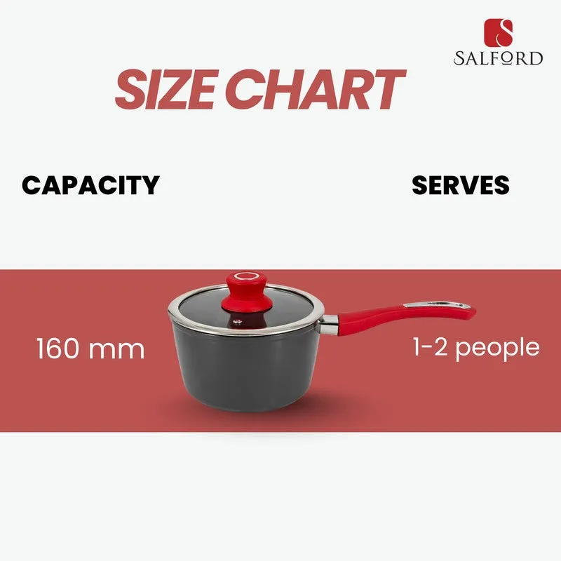 Salford Forged Non Stick Saucepan with Glass Lid (Black) - 1700 mL media 8