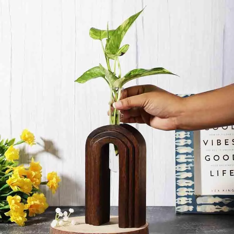 Inverted U Testube Planter - Dark Brown media 3