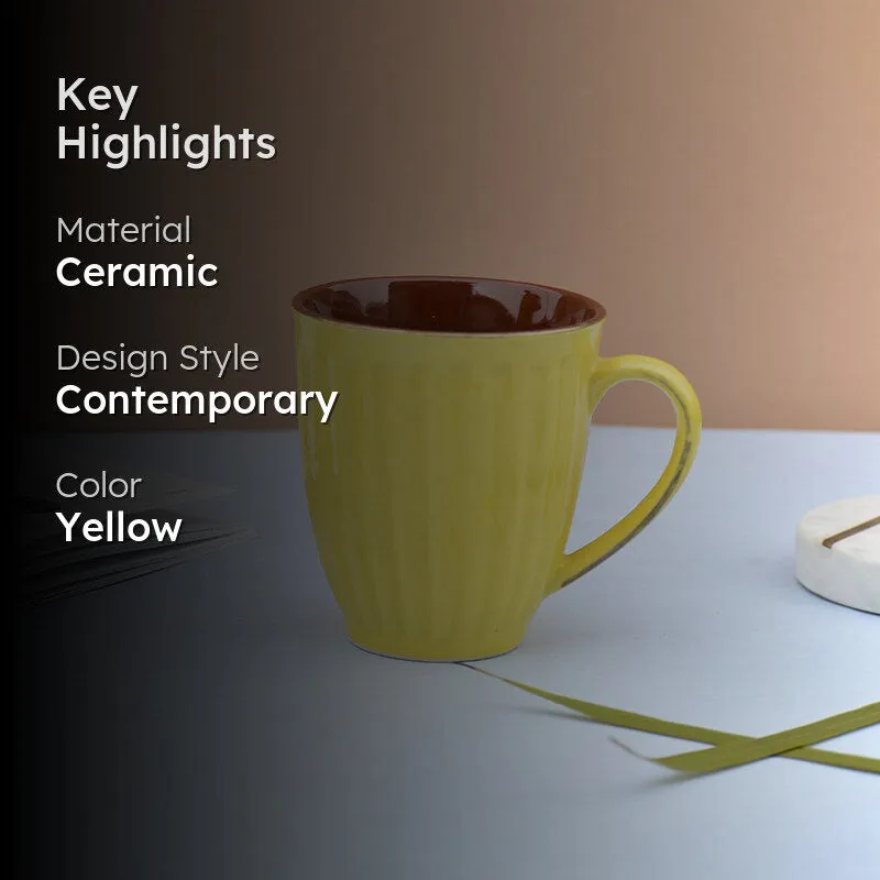 Halta Ceramic Coffee Mug (300 mL) - Yellow media 2