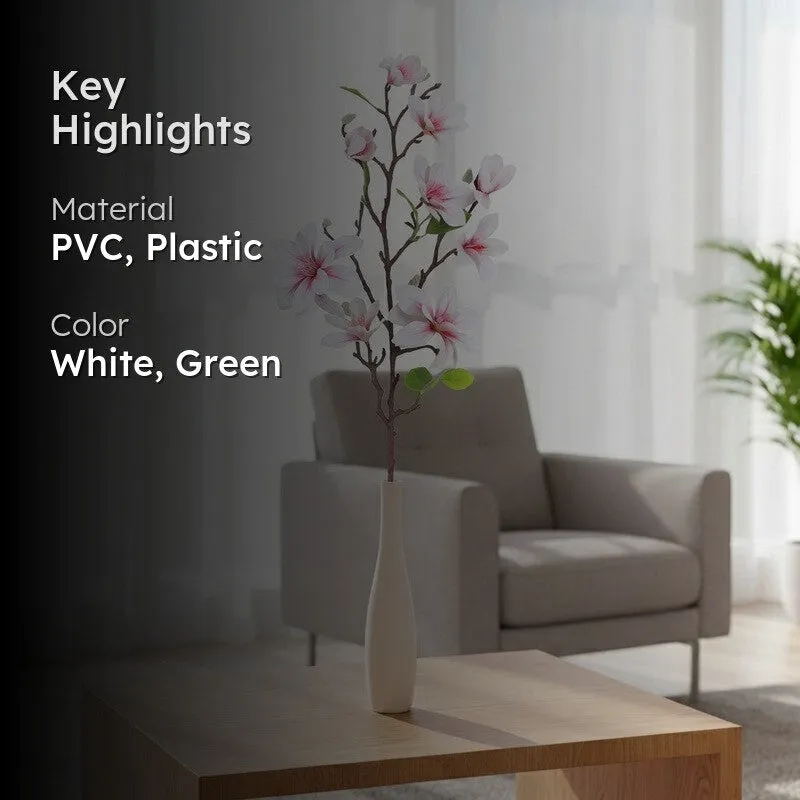 Magnolia Artificial Flower Stem - White media 2
