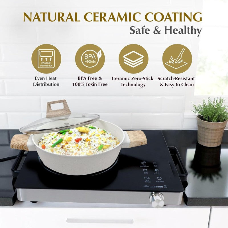 Solara Brewora White Ceramic Cookware Set media 7