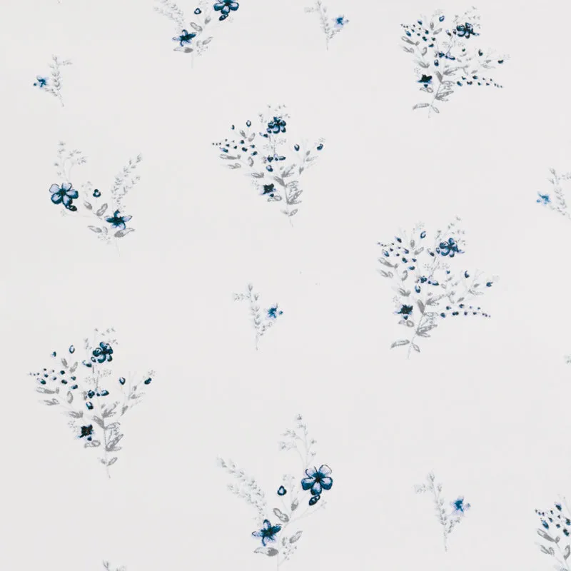 Blossomway Floral Cotton Bedsheet (Blue) - 180 TC media 6