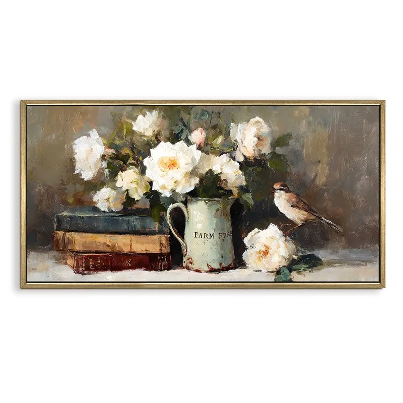 Timeless Bouquet Canvas Wall Painting With Frame media 3