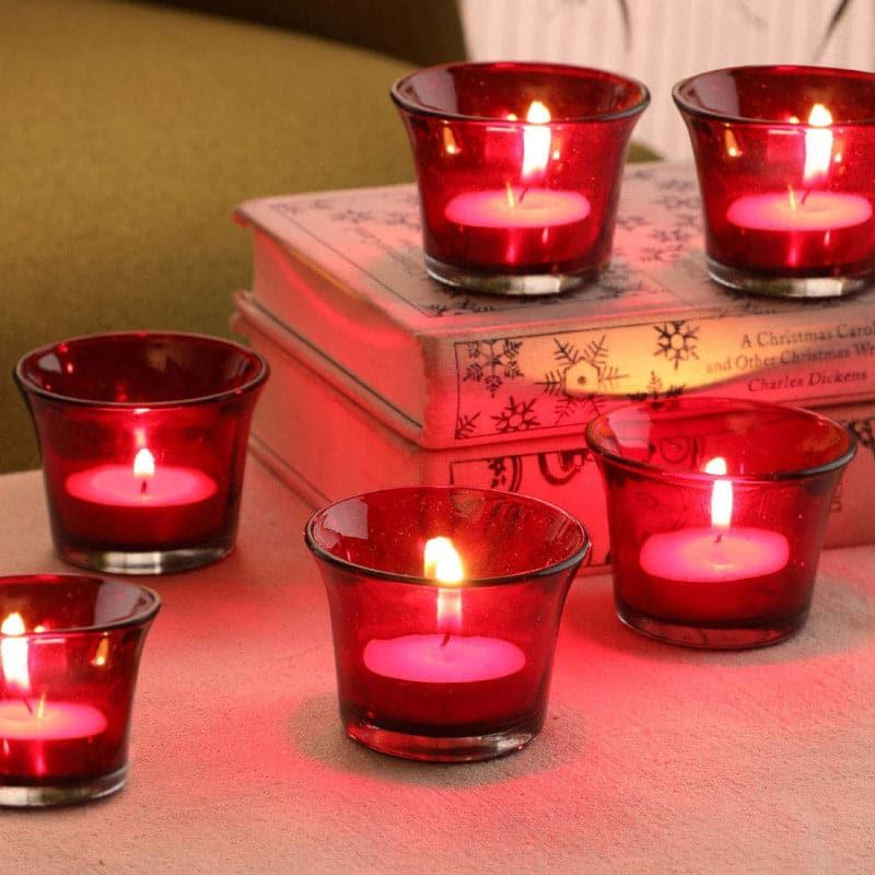Uthena Tealight Candle Holder (Red) - Set Of Six
