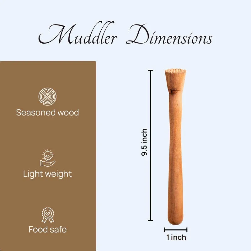 Timber Smash Stainless Steel Muddler - Brown media 6