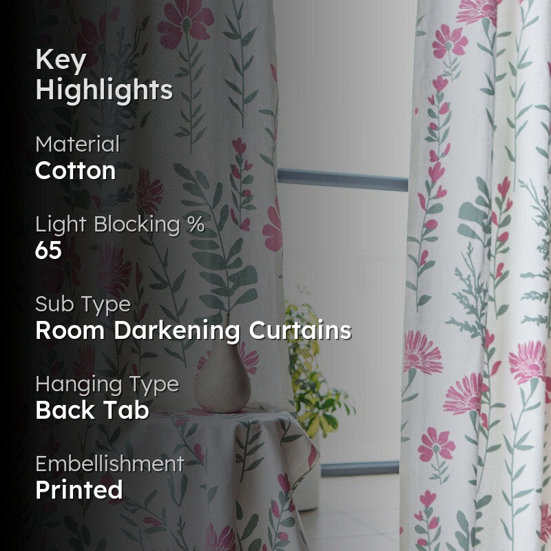 Tranquebar Home Garden Grace Cotton Curtains(Purple) - Set Of Two media 2