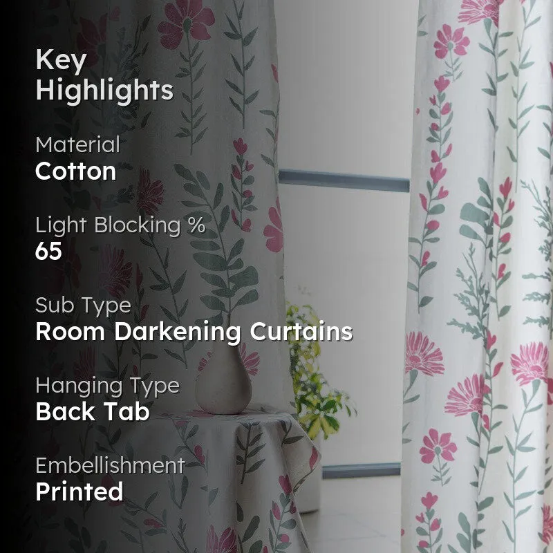 Tranquebar Home Garden Grace Cotton Curtains(Purple) - Set Of Two media 2