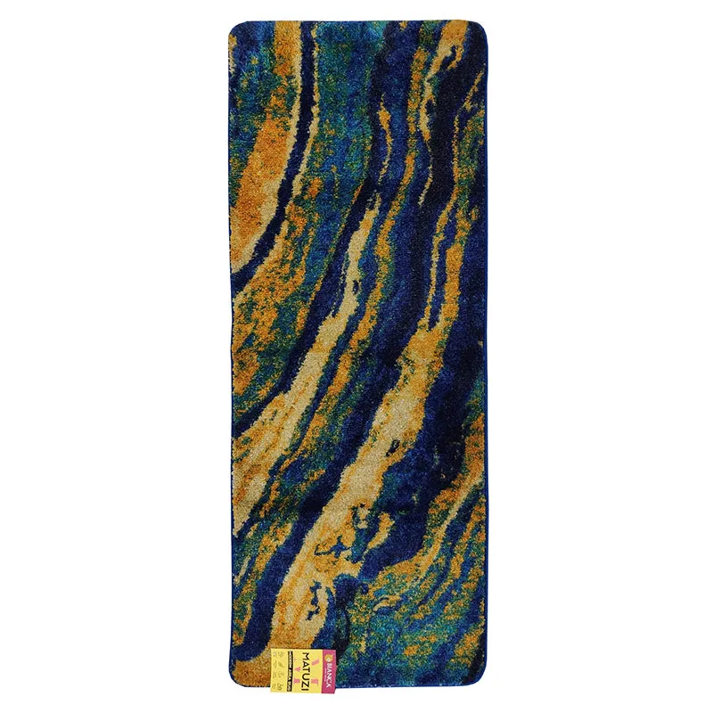 Brenna Abstract Micro Fiber Runner Rug - Blue media 3