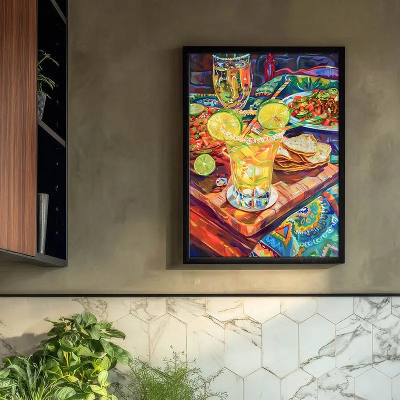 Vibrant Sip Archival Canvas Wall Art - Black media 3