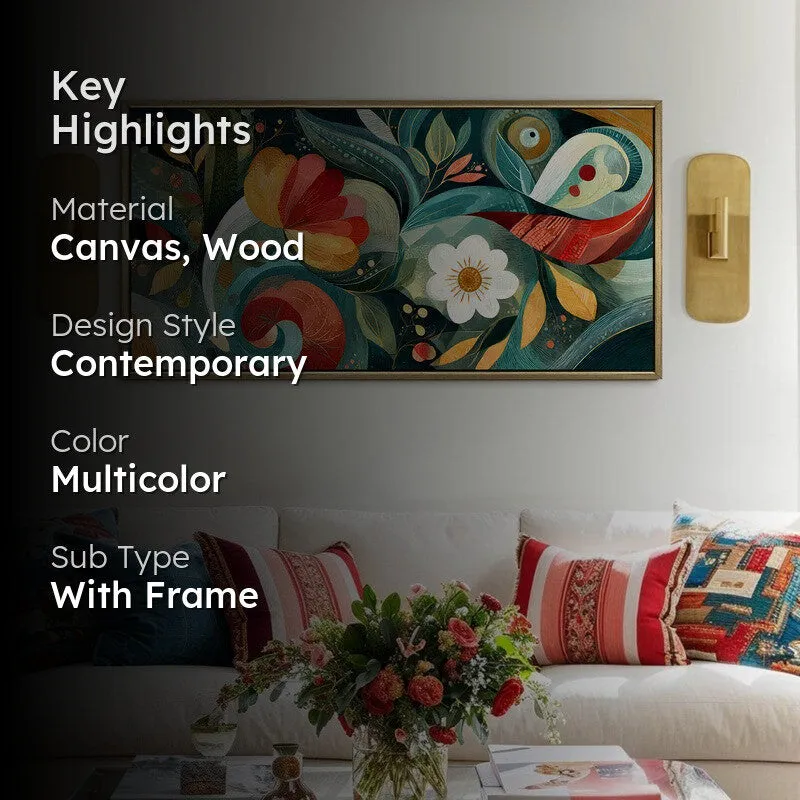 Botanical Whisper Canvas Wall Painting With Frame media 2