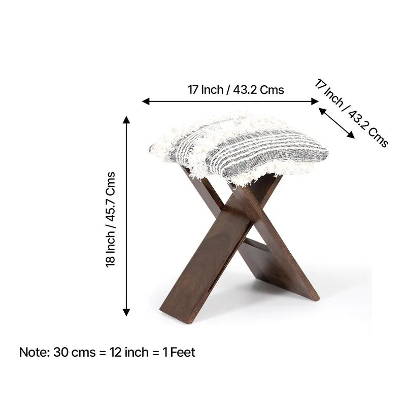 Gavro Sheesham Wooden Stools (Grey) - Set Of Two media 10