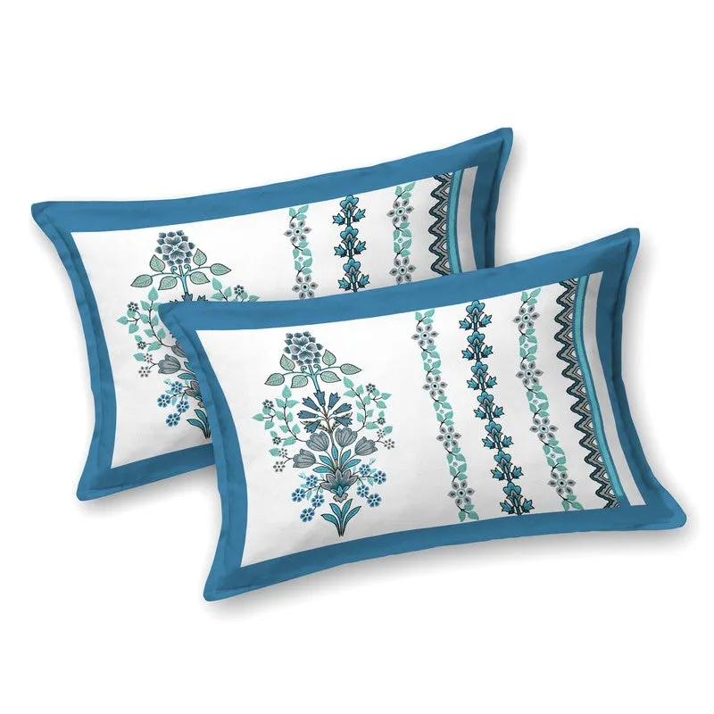 Royal Calm Cotton Bedsheet (Blue,White) - 120 TC media 3