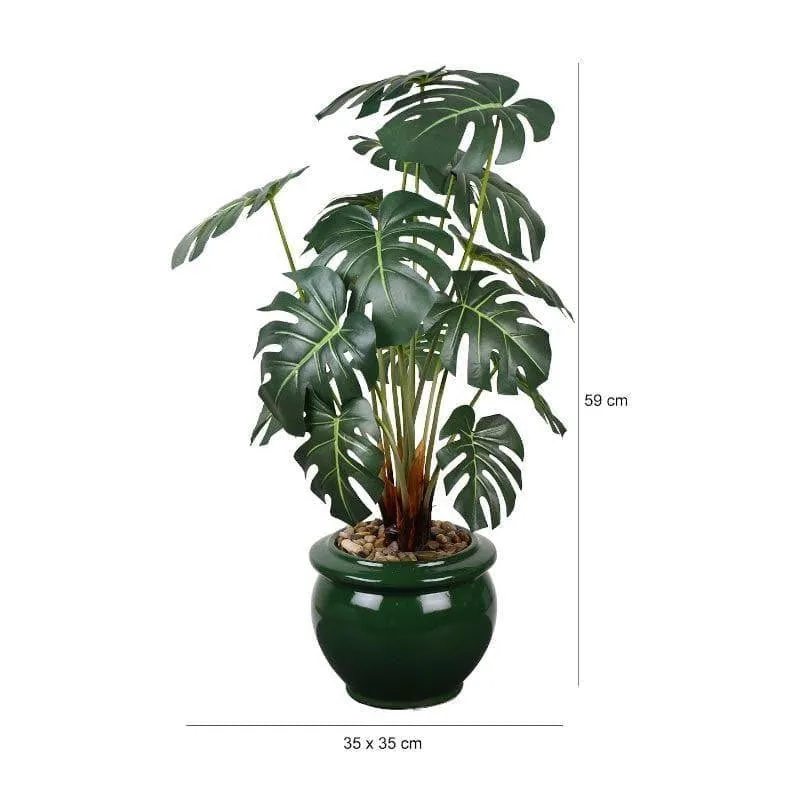 Faux Philodendron Bonsai In Ceramic Pot (59 cms) - Big media 4