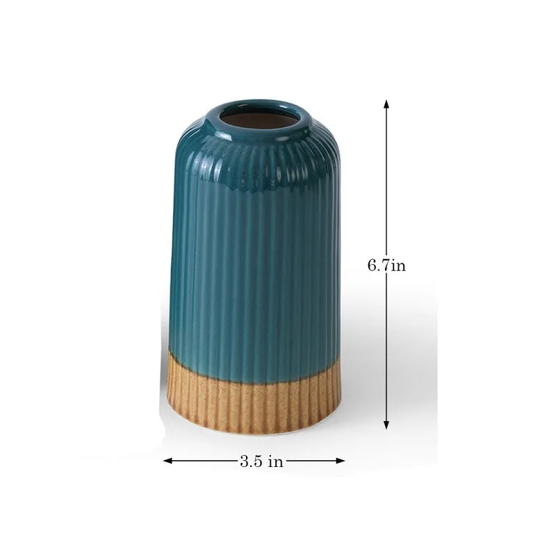 Nordic Blue Ceramic Minimal Vase media 9