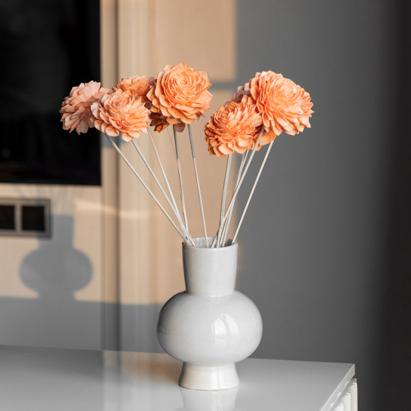 Delvish Sola Wood Rose Flower Stick (Peach) - Set Of Ten media 4