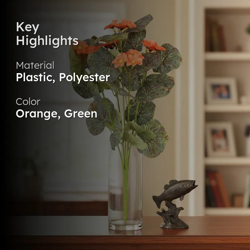 Linora Kalanchoe Artificial Flower(Orange) - Set Of Two media 2