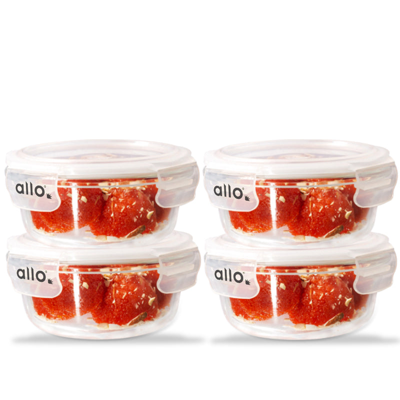 Oliva Round Glass Storage Container (400 ML) - Set Of Four media 4