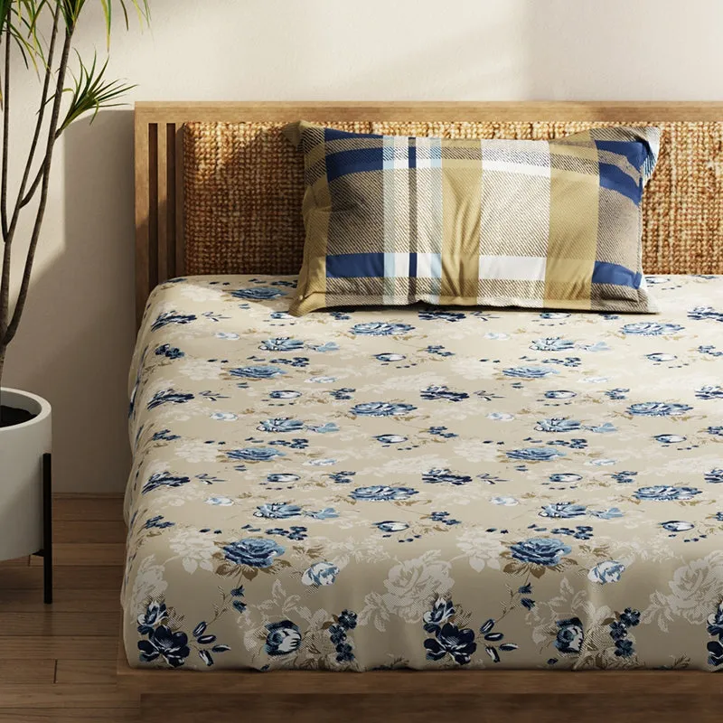 Faris Floral Microfiber Bedsheet - 120 GSM media 4