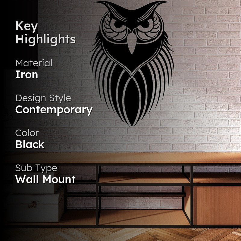 Owl Black Iron Wall Accent media 2