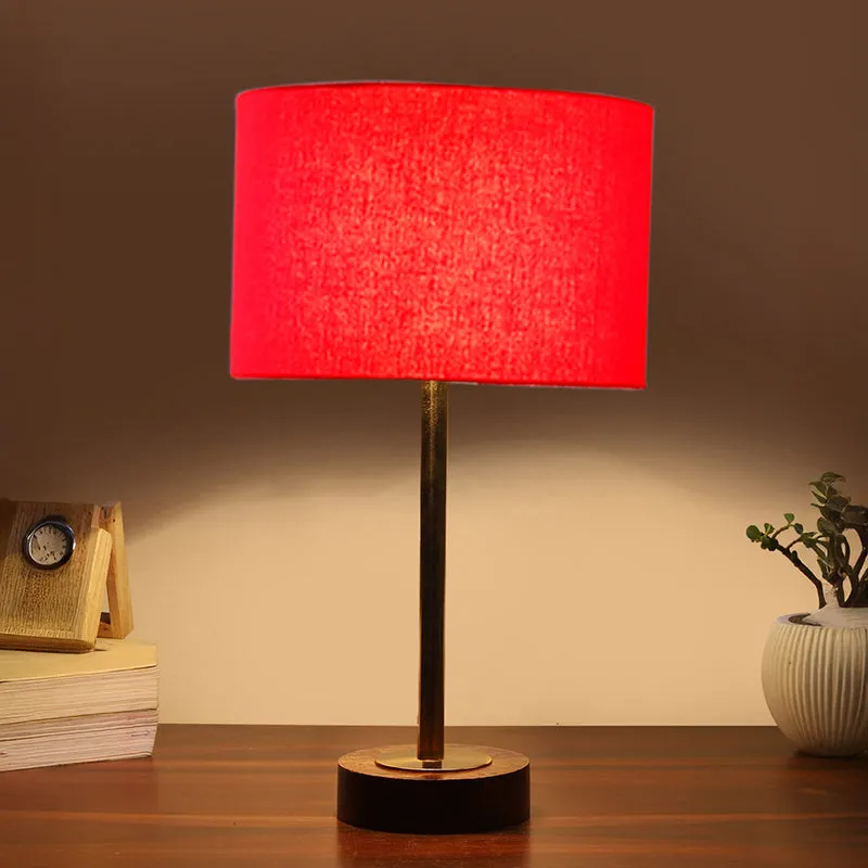 Cotin I Rodin Wooden Table Lamp - Red,Gold,Brown media 1