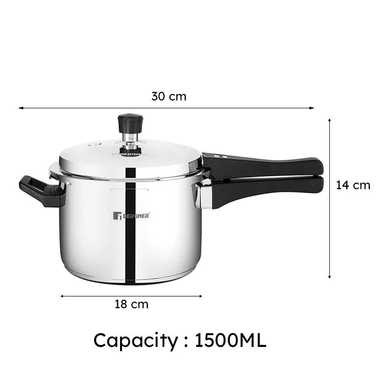 Bergner Safe Stainless Steel Pressure Cooker - 1500 mL media 9