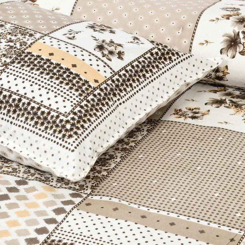 Yuna Floral Cotton Bedsheet (Grey,White) - 160 TC media 5