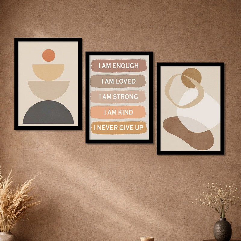 Motivational Affirmations Paper Wall Painting With Frame - Set Of Three media 6