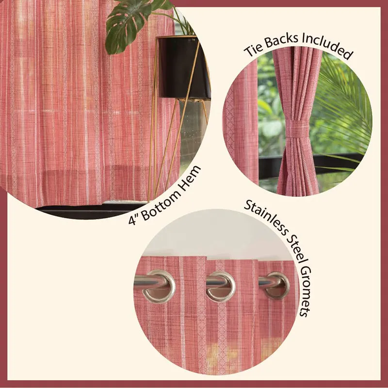 Urban Space Vertical Weaves Curtain (Berry) - Set Of Two media 6