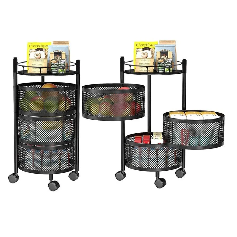 Black Metal Swinging Basket Rack for Easy Storage media 7