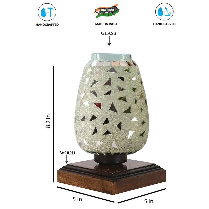 Orvella Mosaic Glass Table Lamp With Wooden Base media 9