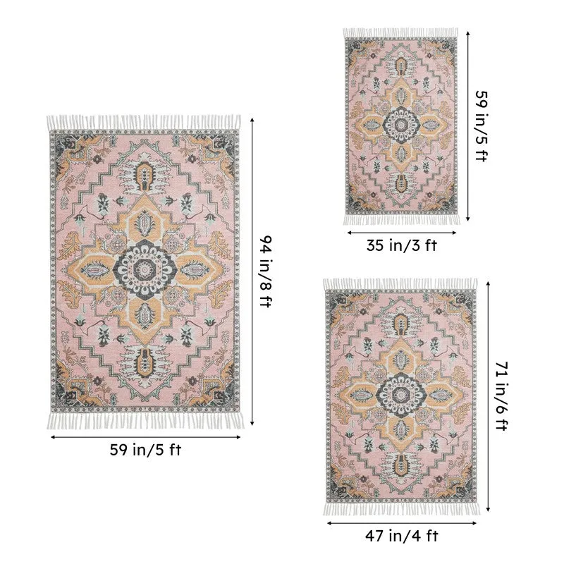 Elysia Hand Woven & Printed Cotton Dhurries media 7