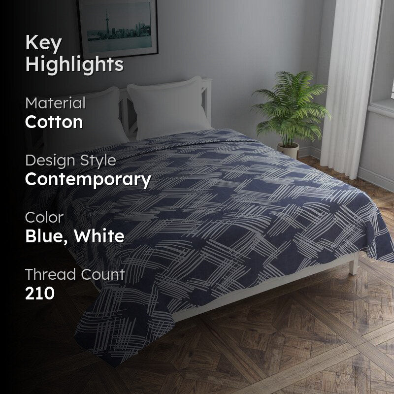 Blue Nexus Cotton Duvet Cover - 210 TC media 2