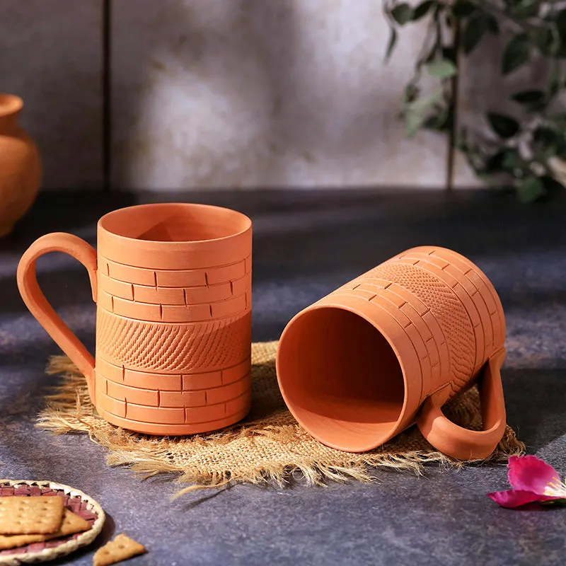 Smarana Terracotta Coffee Mug (400 mL Each) - Set of Two media 1