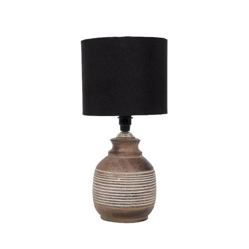 Bisara Nori Fabric Table Lamp - Black,Brown media 4