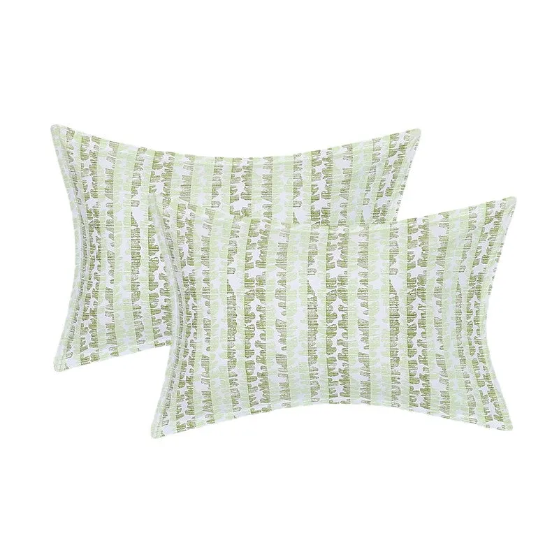 Monte Carlo Striped Ovals Cotton Bedsheet (Green) - 104 TC media 8