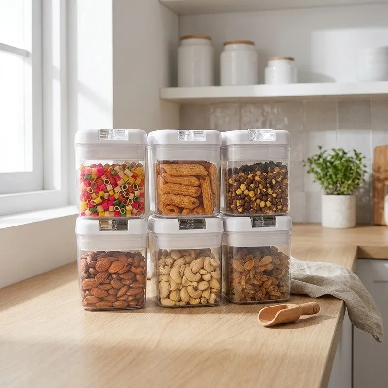 Snaplock Snap Seal Air Tight Container (White/500 mL Each) - Set of Six media 1