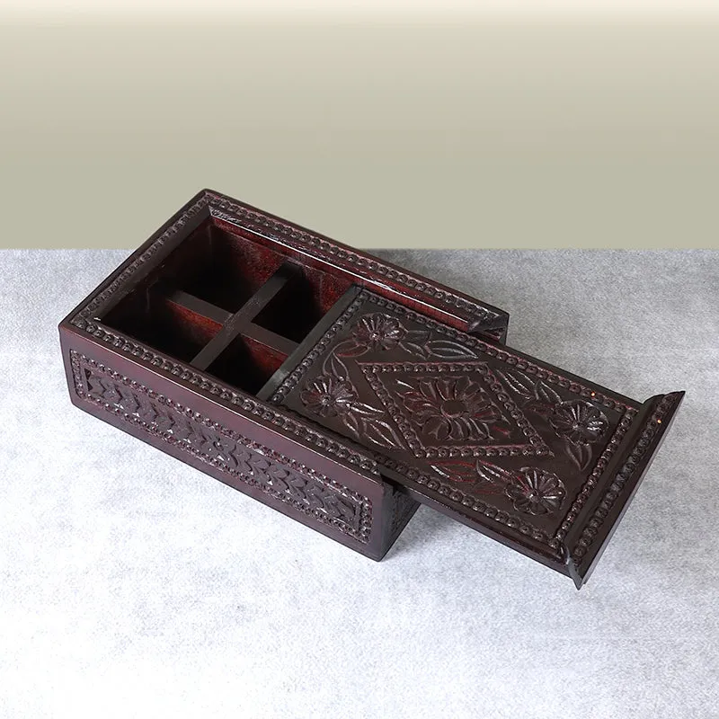 Layra Mango Wood Masala Box media 1
