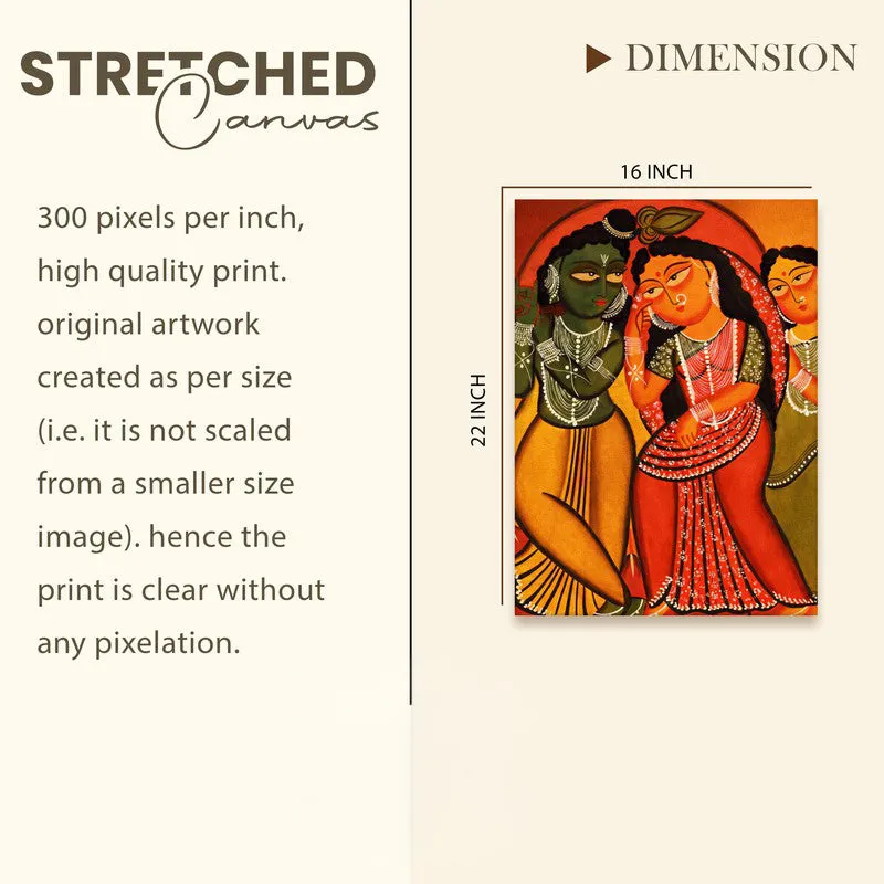 Radha Krishna Folk Canvas Wall Art & Paintings media 9