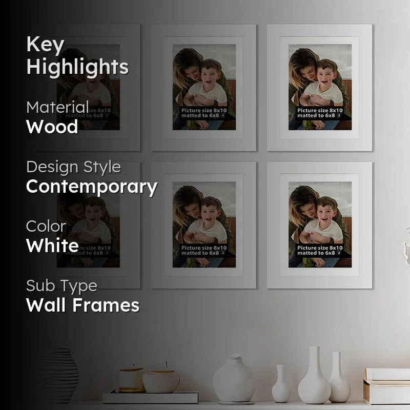 Willow Weave Rectangle Photo Frame (White) - Set Of Six media 2
