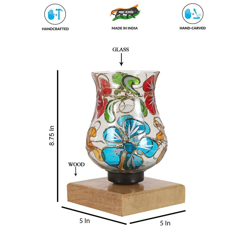 Embera Mosaic Glass Table Lamp With Wooden Base - Multicolor media 9