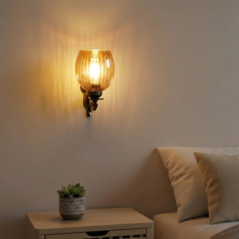 Vintage Glow Antique Base Glass Wall Lamp