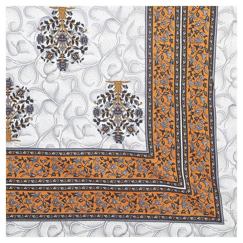 Anant Floral Cotton Bedsheet (Brown) - 144 TC media 4
