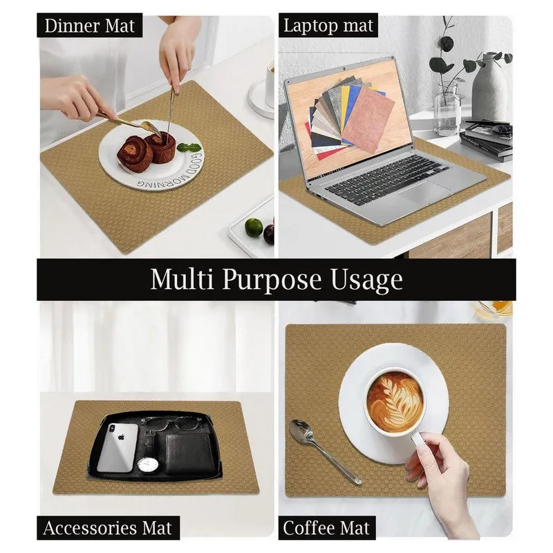 Aureon Brown Rectangle PVC Table Mats - Set Of Two media 5