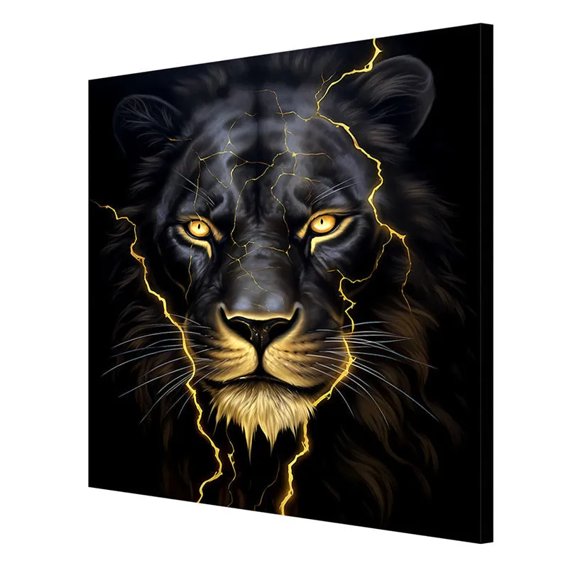 Ferocious Lion Poly Canvas Wall Painting media 6