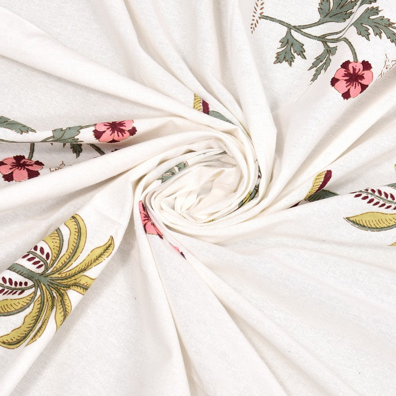 Haveli Space Cotton Bedsheet (White, Red) - 180 TC media 7