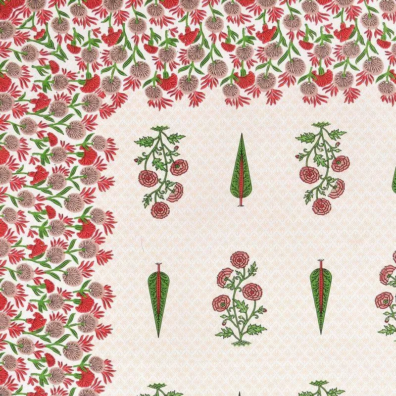 Devika Ethnic Printed Cotton Bedsheet (Pink) - 140 TC media 4