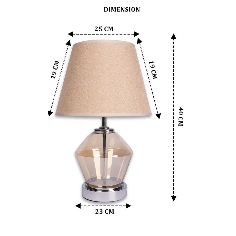 AarviDecor Brixton Designer Cotton Table Lamp - Beige media 8