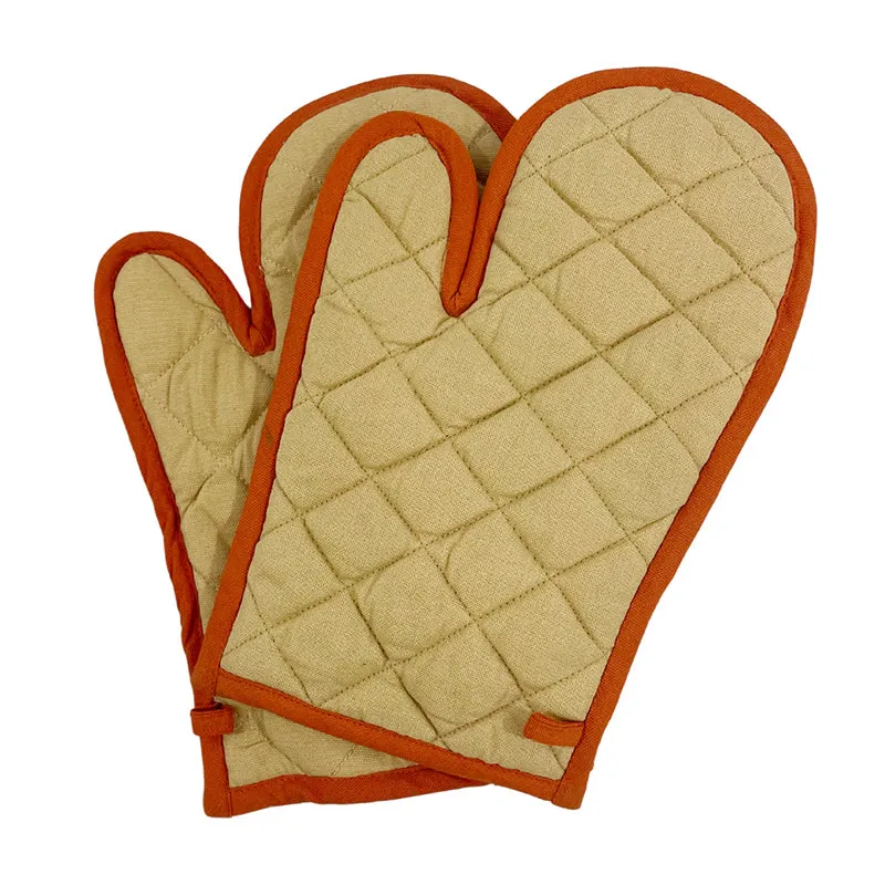 Swayam Teplo Kitchen Gloves (Beige & Red) - Set Of Two media 3