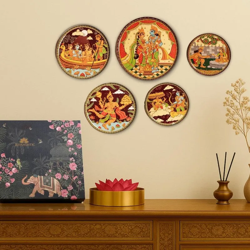 Pattachitra Ramayana Wall Plate - Set Of Five media 1